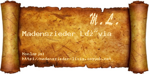 Madenszieder Lívia névjegykártya